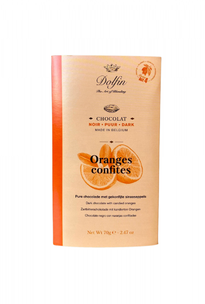 Dolfin »Écorces d’oranges confites« Tafel Schokolade