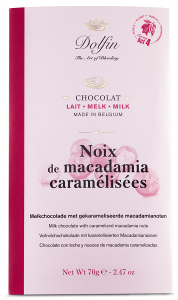 Dolfin Chocolat au lait »Noix de Macadamia caramelisées « Tafel Schokolade