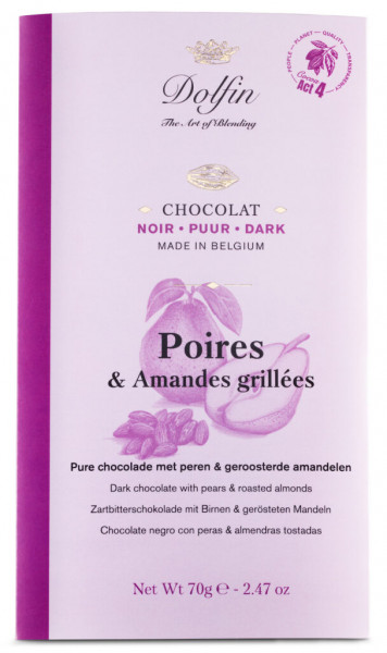 Dolfin »Poires & amandes grillées« Tafel Schokolade