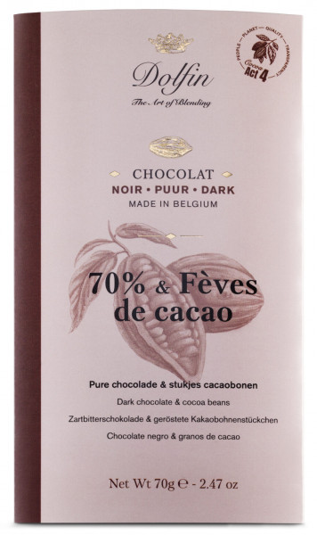 Dolfin Chocolat Noir 70% »Aux fèves de cacao« Tafel Schokolade